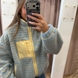 Blueberry Lemon Stripe Pullover Jacket