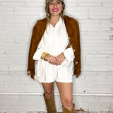 Sophisticated Soft Button Down Set - Ivory