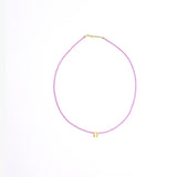 Mini Horseshoe Beaded Necklace - Purple