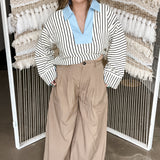 Soho Chic Pleated Wide Leg Trousers