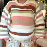 Retro Sherbet Striped Knit Sweater