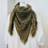 Multi Way Bandana Scarf - Olive Green