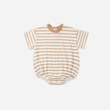 Relaxed Bubble Romper - Fawn Stripe