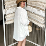 Seaside Oversized Button Down - White
