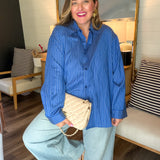 Oxford Blue Striped Button Up Shirt