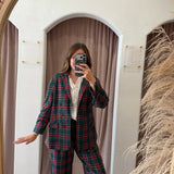 Holiday Plaid Blazer - Green