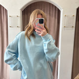 Blue Reversible Mock Neck Sweatshirt