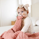 Chenille Small Blanket - Rose