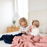 Chenille Small Blanket - Rose