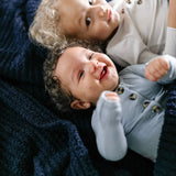 Chenille Small Blanket - Navy
