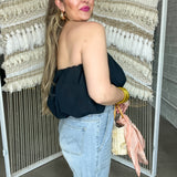 Brooke Bubble Tube Top - Black