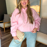 Pretty In Pink Pullover Blouse