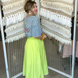 Lime Lush Scallop Midi Skirt
