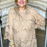 The Daylight Eyelet Dress - Beige