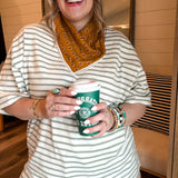 Oversized Stripe Tee - Green