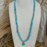 Turquoise Drop Beaded Necklace