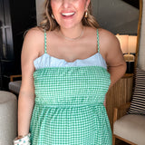 Lucky Clover Gingham Maxi Dress - Green