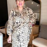 Snow Leopard Bias Maxi Skirt