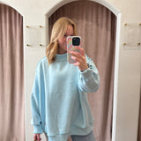 Blue Reversible Mock Neck Sweatshirt