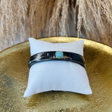Black Bone + Stone Cuff Turquoise Stone