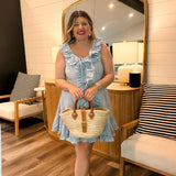 Seaside Stripes Ruffle Mini Dress