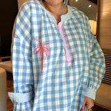 Paradise Plaid Checkered Top - Blue