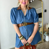 Corduroy Blues Denim Midi Dress