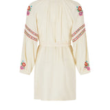 Feliz Embroidered Tunic Dress - Vintage Cream