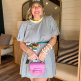 Hudson Bay Stripe Dress - Cloud + Lemon