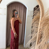 The Merlot Maxi Lace Dress