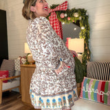 Wildflower Border Mini Shirt Dress