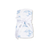 Swaddle Blanket - Farm Toile Blue