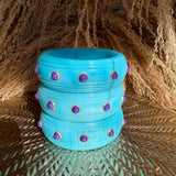 Rosa Turquoise And Black Lapis Resin Bangle