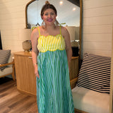 Key Lime Scallop Maxi Dress