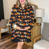 Horse Girl Fringe Mini Dress - Black