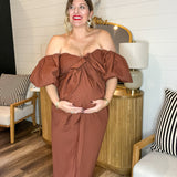 {Caroline Constas} Reyna Tie Front Column Dress