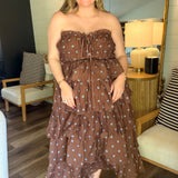 Mocha Muse Polka Dot Maxi Dress