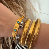 Aqua + Gold Bracelet Cuffs