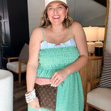 Lucky Clover Gingham Maxi Dress - Green
