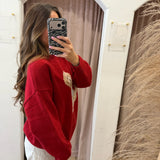 Doodle Red Sweater Pullover