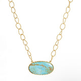 Simple Turquoise + Gold Necklace