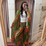 Garden Party Pleated Kimono Set