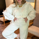 Evermore Ivory Ruffle Top