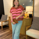 Berry Me Striped Sweater Top