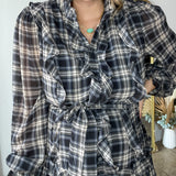 Midnight Galaxy Plaid Mini Dress