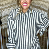 The Lucy Striped Button-Up Dress