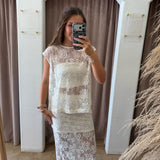 Made To Mesh Sequin Top - Cream