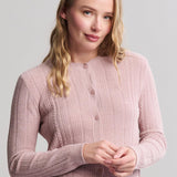 Cozy Chic Ultra Lite Cable Knit Cardigan - Teaberry