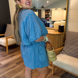 Coastal Charm Polka Dot Shorts - Blue