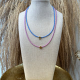 Mini Horse Shoe Necklace - Purple